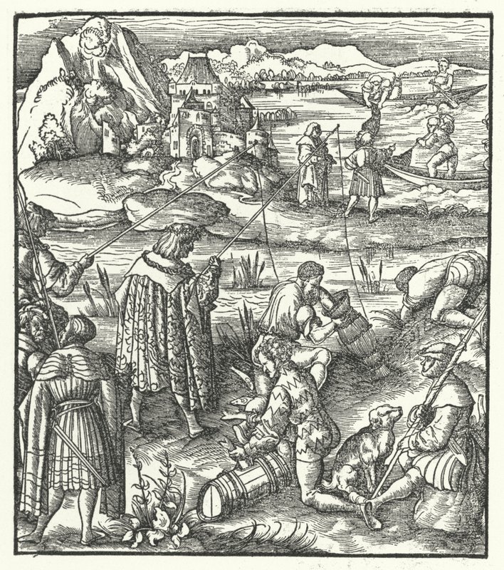 Archduke Maximilian of Austria Fishing by Hans (after) Burgkmair