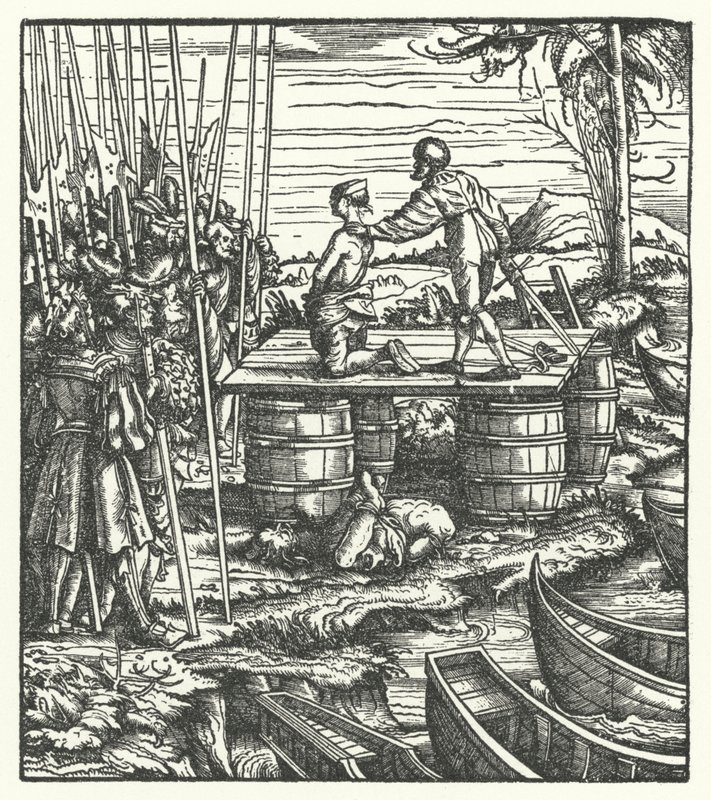 Execution of the leaders of an uprising against the rule of Archduke Maximilian of Austria in Flanders by Hans (after) Burgkmair