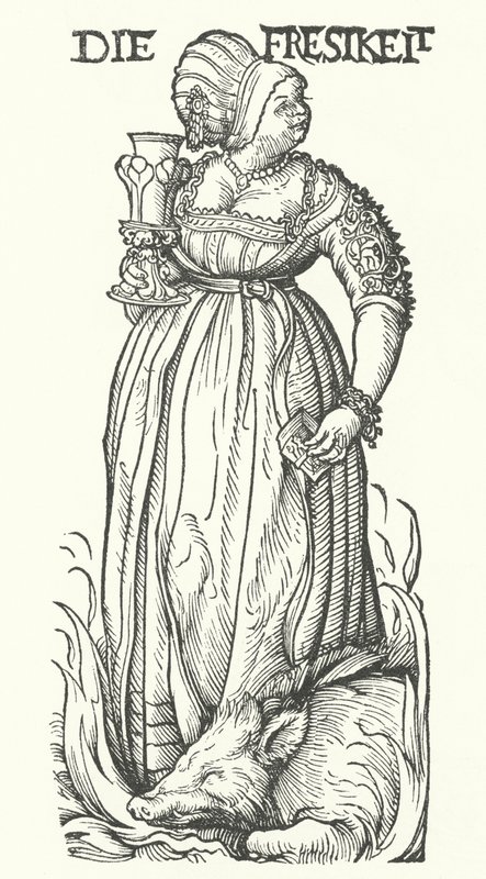 Gluttony: one of the seven deadly sins by Hans (after) Burgkmair