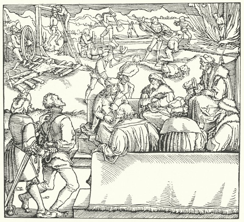 Law court sitting by Hans (after) Burgkmair