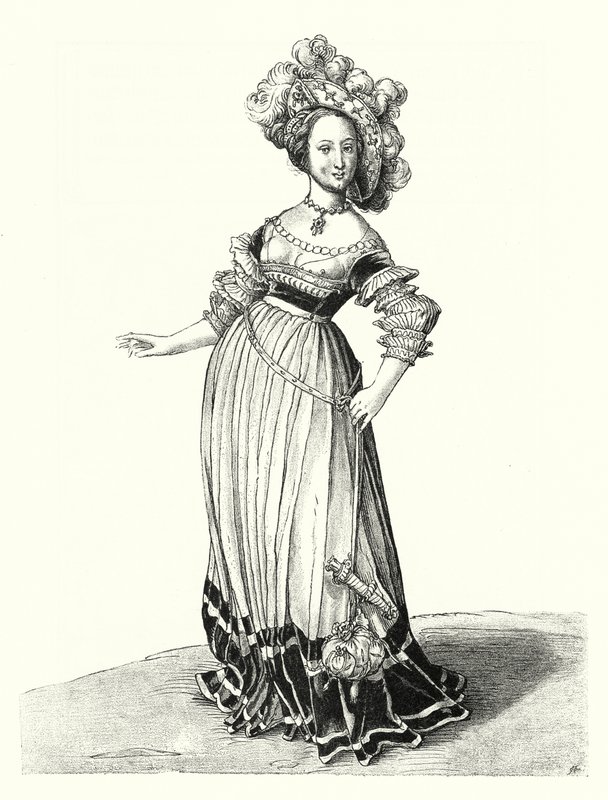 Costume of a woman of Basel by Hans (after) Holbein the Younger