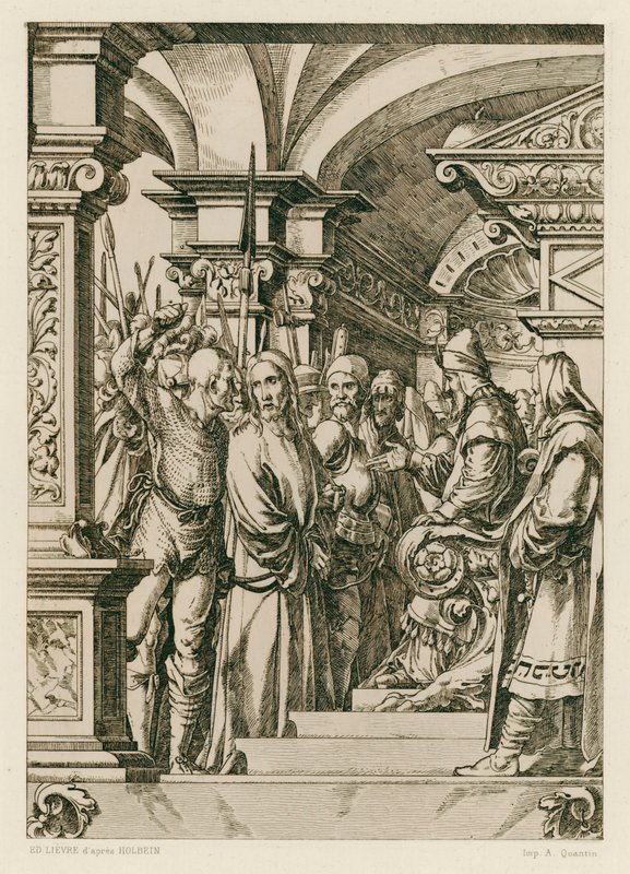 Jesus Christ in Front of Caiaphas by Hans (after) Holbein the Younger