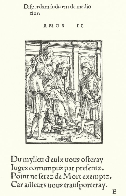The Corrupt Judge (engraving) by Hans (after) Holbein the Younger