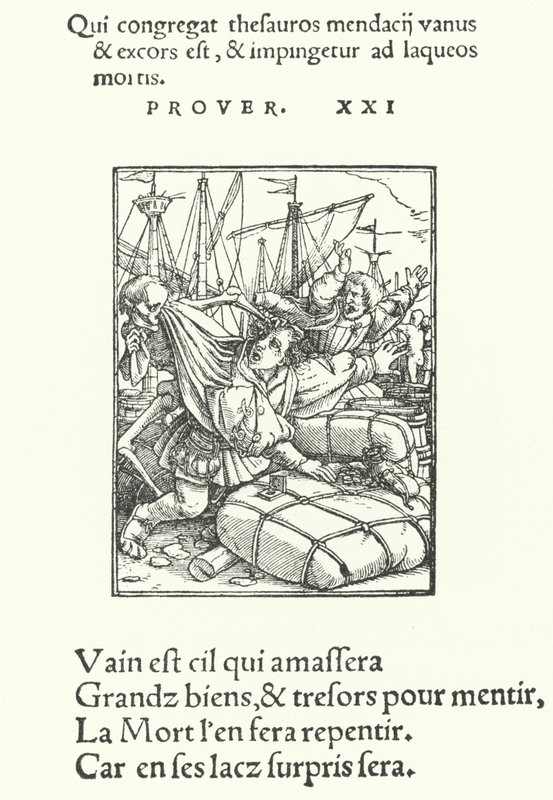 The Merchant (engraving) by Hans (after) Holbein the Younger