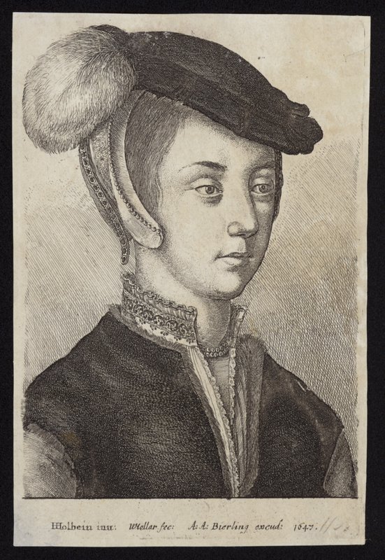 Young Woman with a Cap with Feather by Hans Holbein der Jüngere