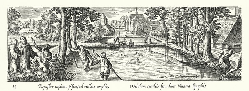 Catching Fish in a Pond by Hans after Bol