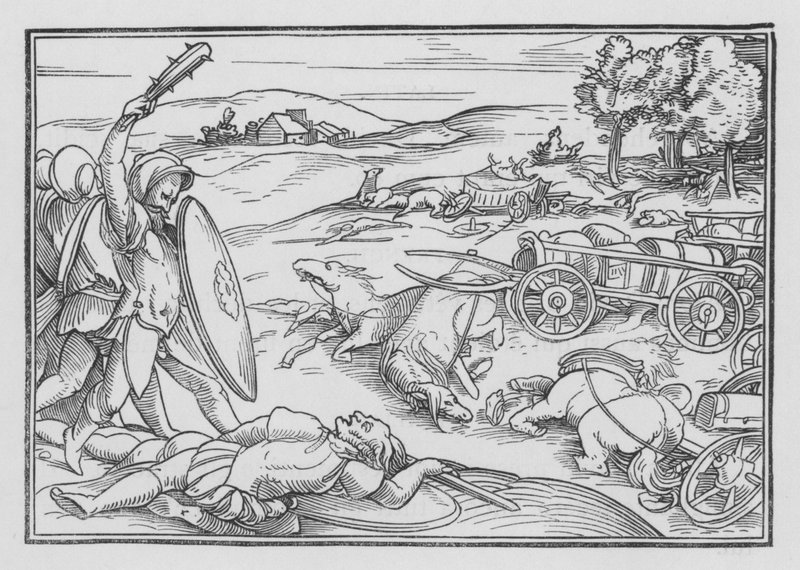 David Smites Hadadezer and the Syrians by Hans after Holbein the Younger