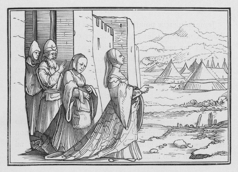 Judith and Her Maid Go Forth unto the Assyrian Camp by Hans after Holbein the Younger