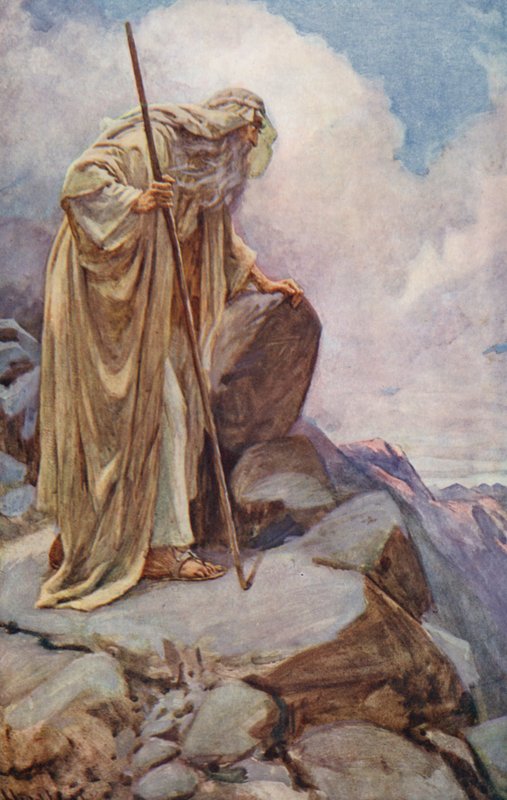 Old Testament: Moses on Mount Pisgah by Harold Copping