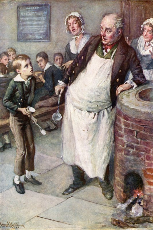 Oliver asks for More by Harold Copping