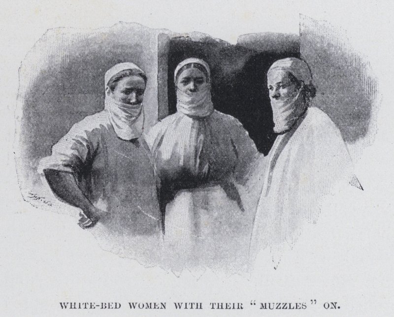White-bed women with their muzzles on by Harold Hume Piffard