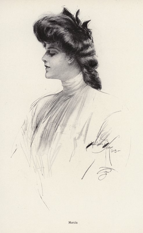 Portrait of a woman named Marcia by Harrison Fisher