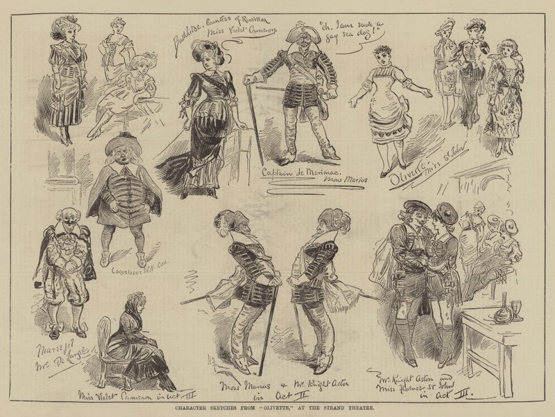 Character Sketches from Olivette, at the Strand Theatre by Harry Furniss
