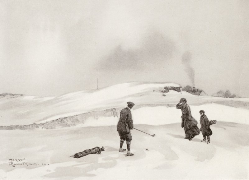 Golf Courses: Skegness, The Second Shot at the Ninth Hole by Harry (1878 1950) Rountree