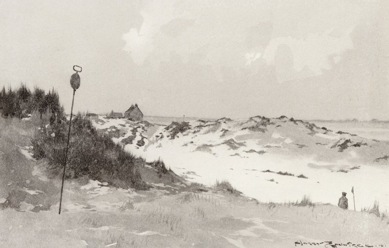 Golf Courses: Hunstanton, under snow by Harry (1878 1950) Rountree