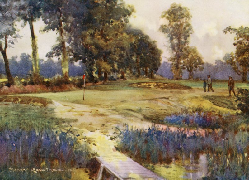 Golf Courses: Romford, the sixth green by Harry (1878 1950) Rountree