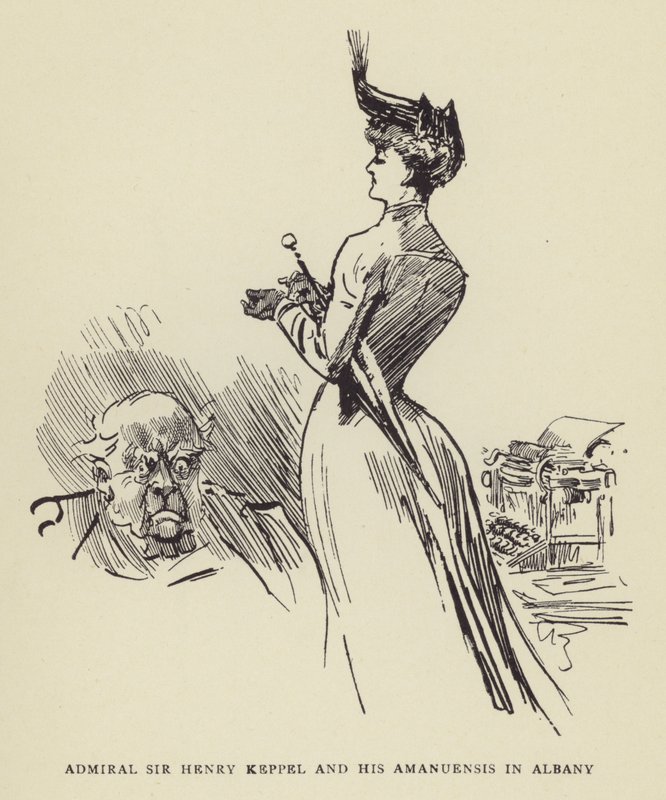 Admiral Sir Henry Keppel and his amanuensis in Albany by Harry Furniss