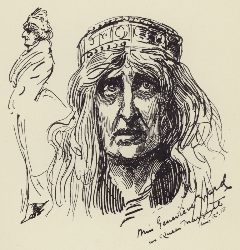 Miss Genevieve Ward as Queen Margaret by Harry Furniss