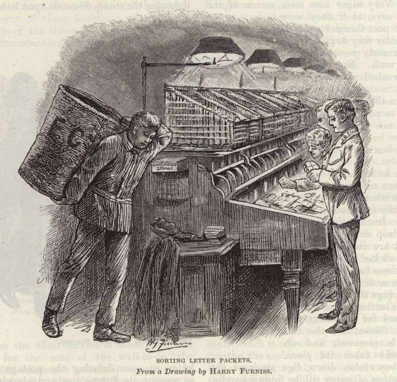 Sorting Letter Packets by Harry Furniss