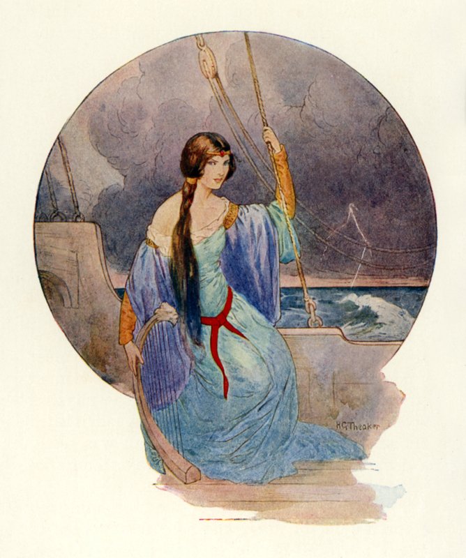 At Last, as a Vivid Lightning Flash Wrapped All the Ship in Blue Flames, the Song Suddenly Ceased by Harry George Theaker