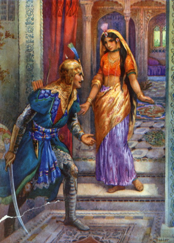 Catching Sight of Rama She Rushed Forward by Harry George Theaker