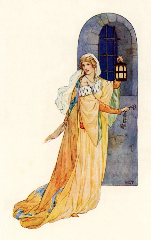 "Follow me!" said the maiden by Harry George Theaker
