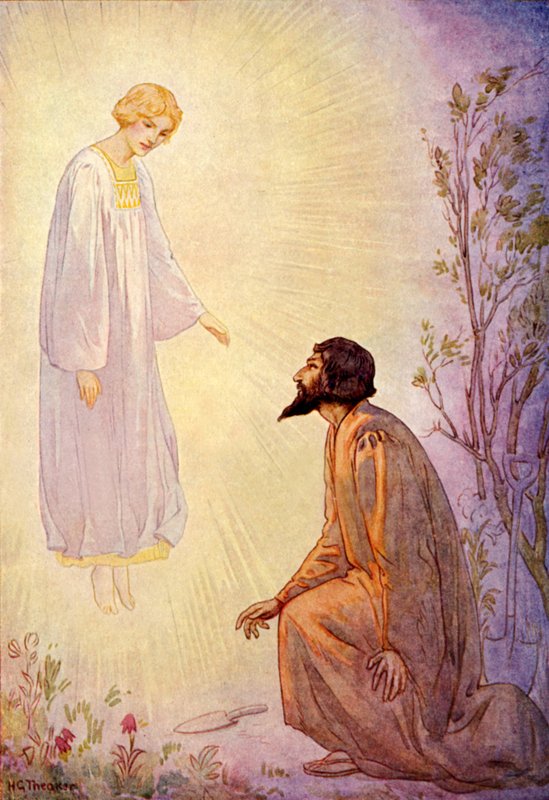 Joseph visited by a beautiful spirit by Harry George Theaker