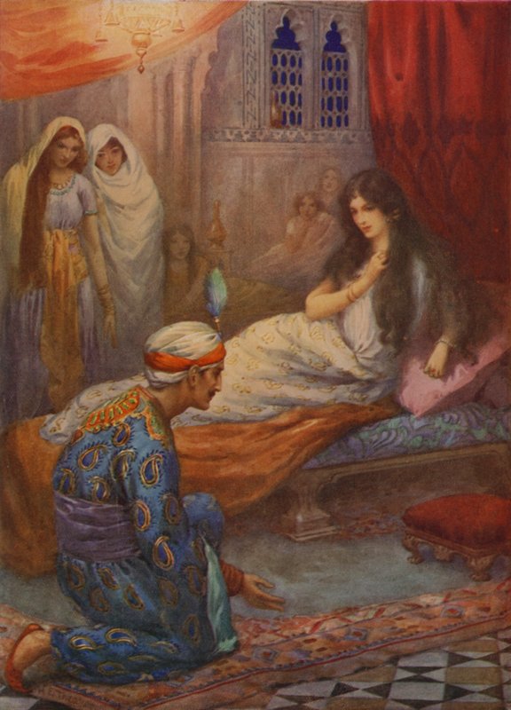 Prince Feroze-Shah awakes the beautiful Princess by Harry George Theaker
