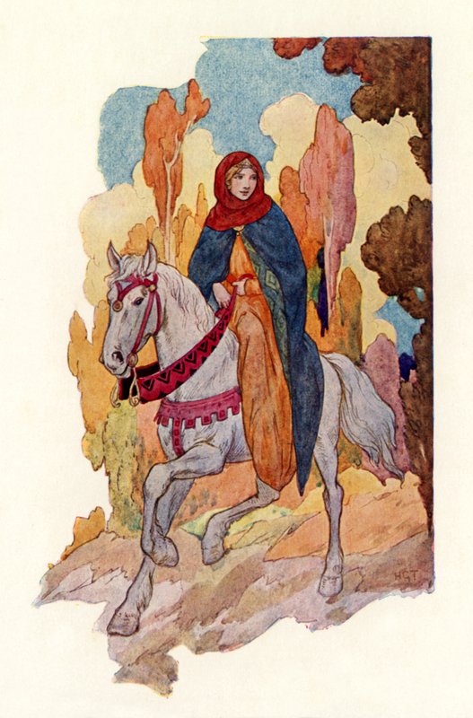 Princess Guinevere riding by Harry George Theaker