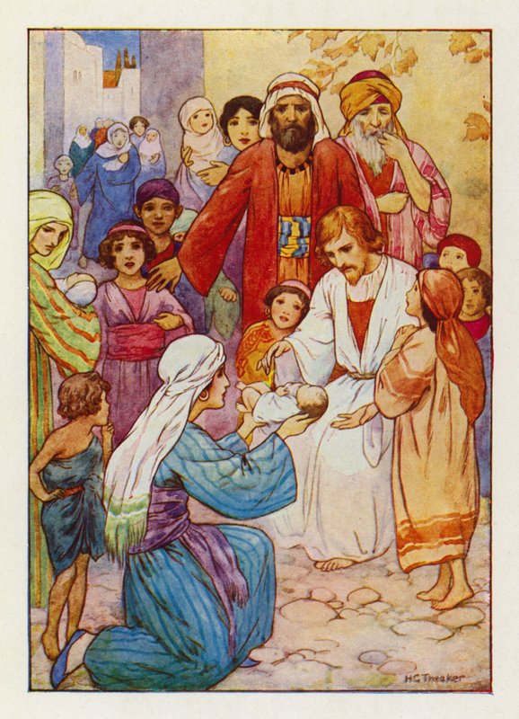 Suffer little children to come unto Me by Harry George Theaker