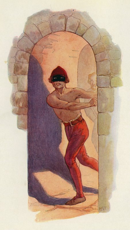 The first of them was bare from the waist upward and wore a black mask by Harry George Theaker