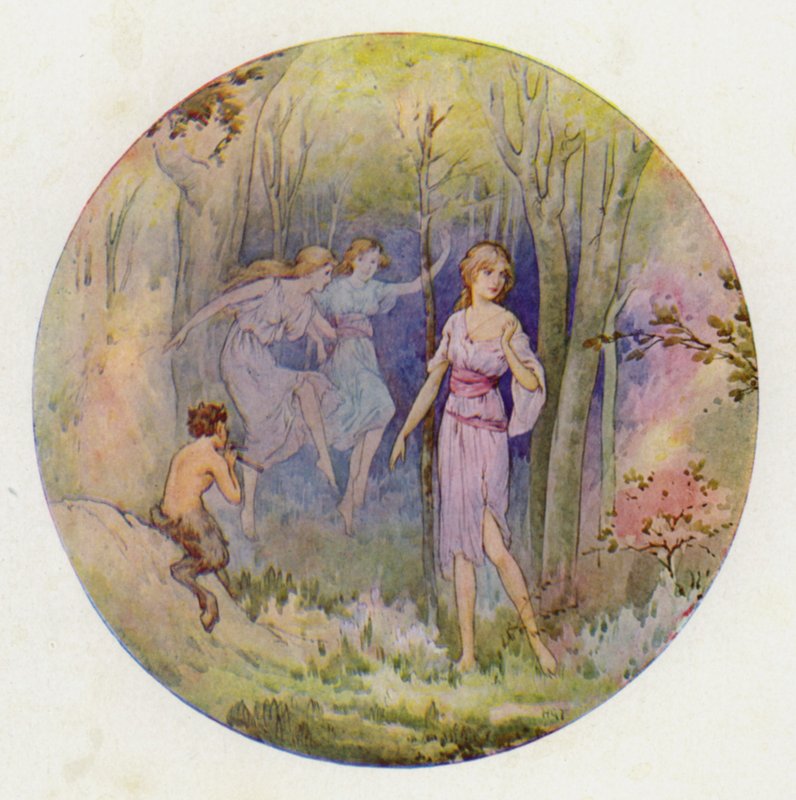 The wood nymphs who danced in the sunlight and the moonlight by Harry George Theaker