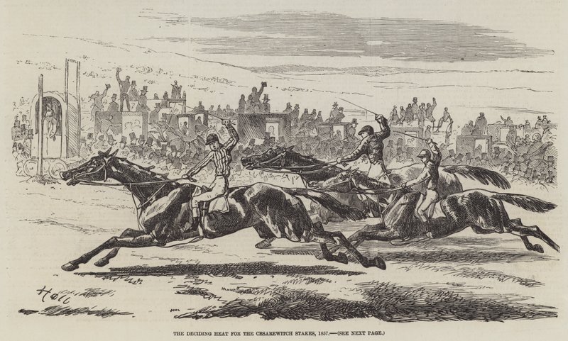 The Deciding Heat for the Cesarewitch Stakes, 1857 by Harry Hall