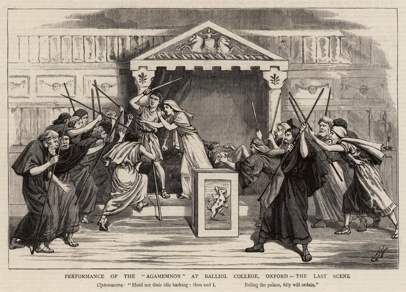Performance of the Agamemnon at Balliol College, Oxford, the Last Scene by Harry Hamilton Johnston