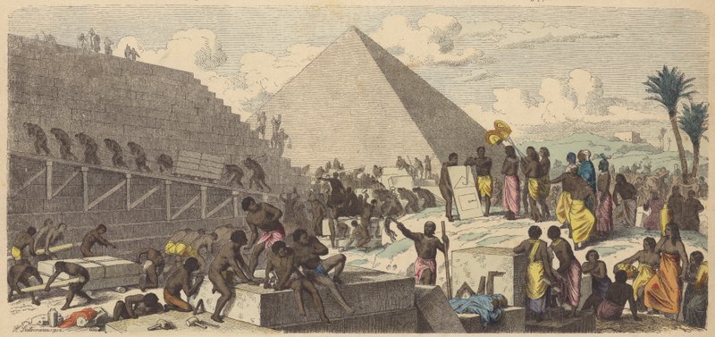 Building of the Pyramids in Ancient Egypt by Heinrich Leutemann