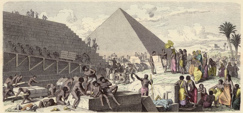Building of the Pyramids in Ancient Egypt by Heinrich Leutemann