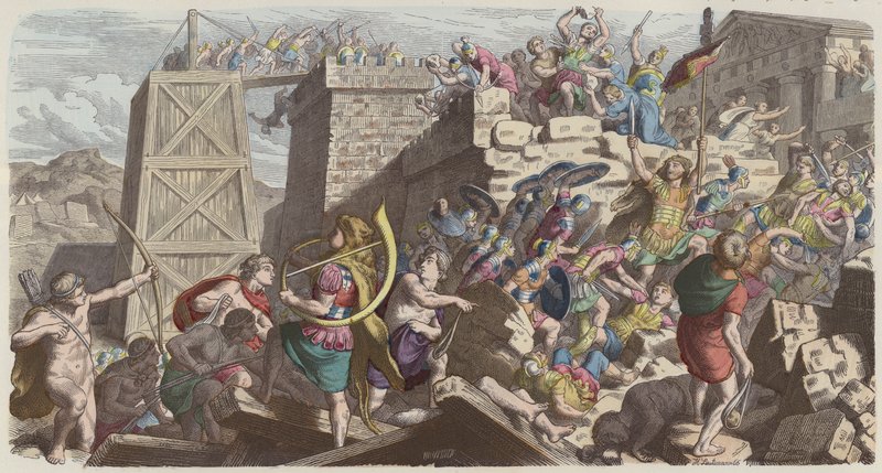 Roman soldiers storming a city by Heinrich Leutemann
