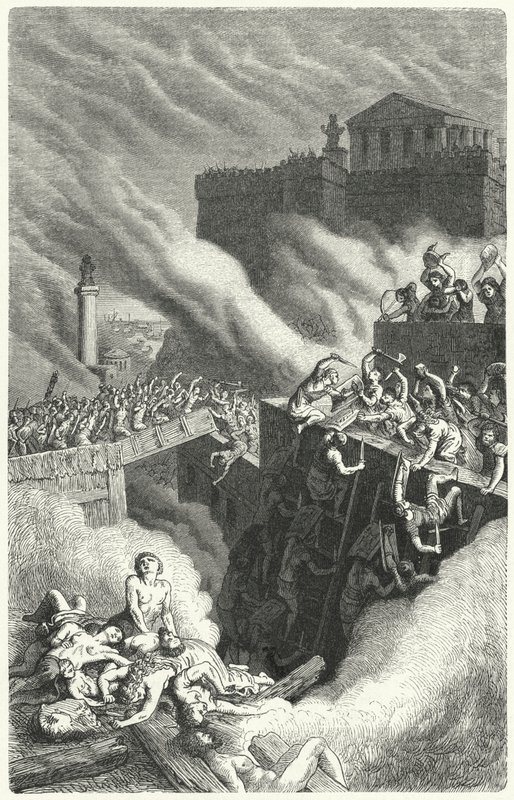 Storming of the Byrsa and the destruction of Carthage by Heinrich Leutemann