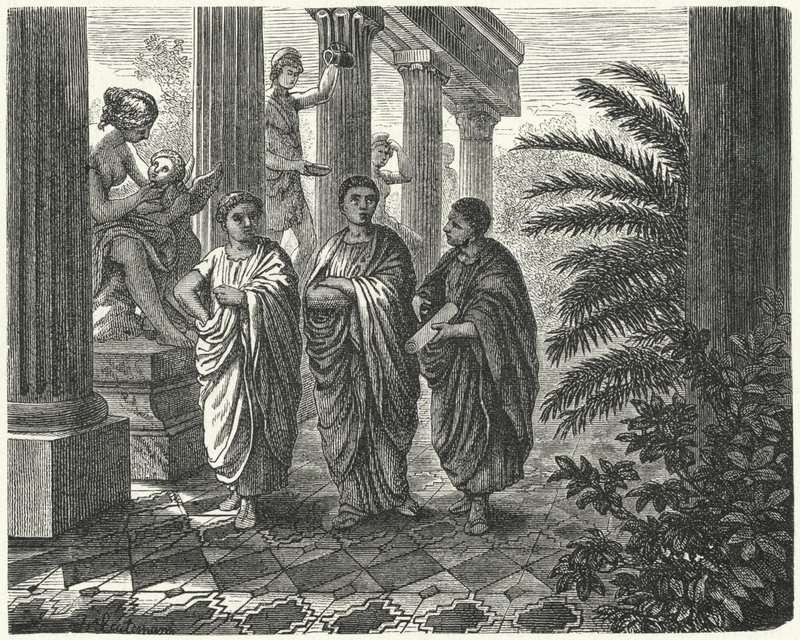 The Roman Emperor Augustus, Gaius Maecenas and Virgil by Heinrich Leutemann