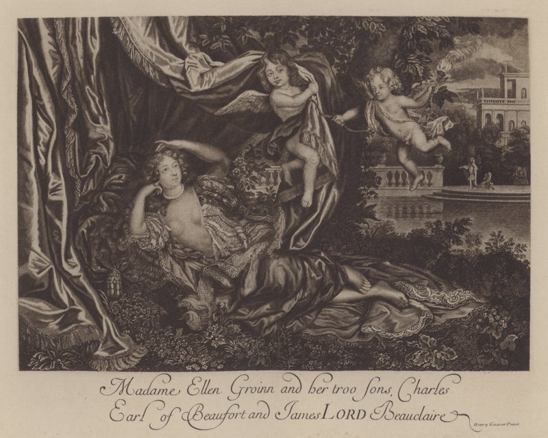 Nell Gwyn and her two sons, Charles, Earl of Burford, and James, Lord Beauclerk by Henri Gascar