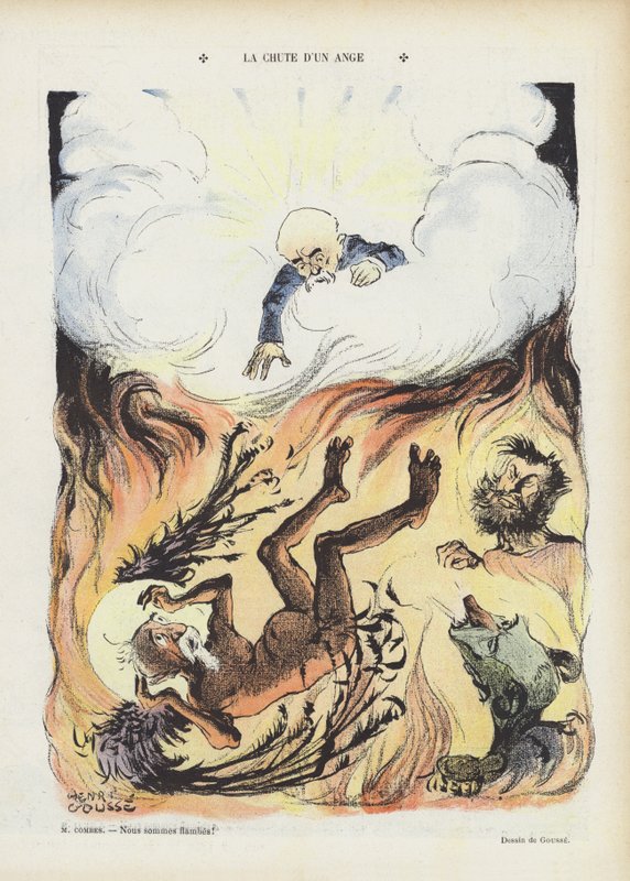 The fall of an angel. Illustration for Le Rire by Henri Gousse