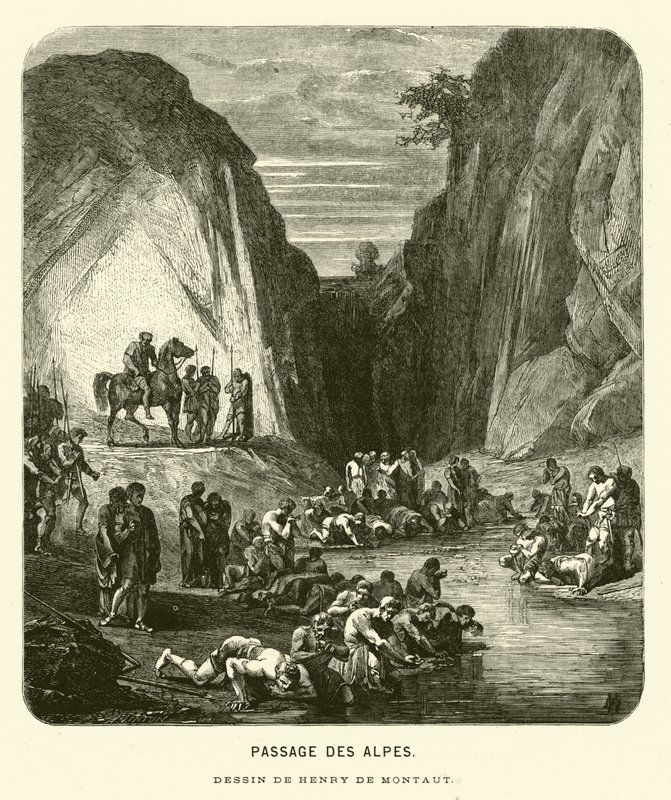 Crossing the Alps by Henri de (after) Montaut