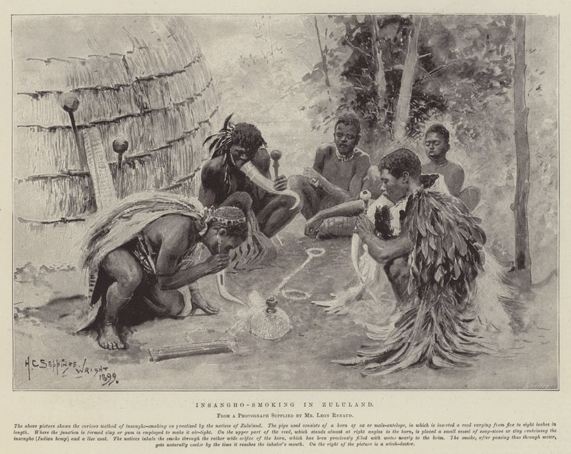 Insangho-Smoking in Zululand by Henry Charles Seppings Wright