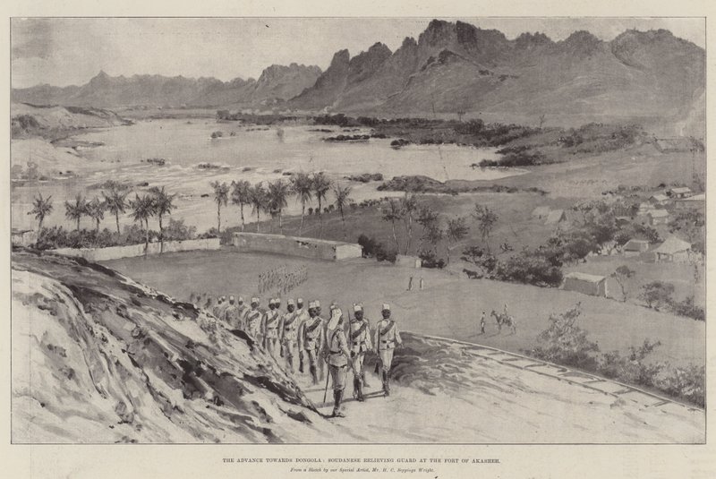 The Advance towards Dongola, Soudanese Relieving Guard at the Fort of Akasheh by Henry Charles Seppings Wright