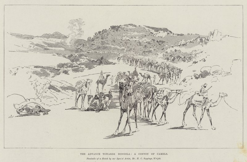 The Advance towards Dongola, a Convoy of Camels by Henry Charles Seppings Wright