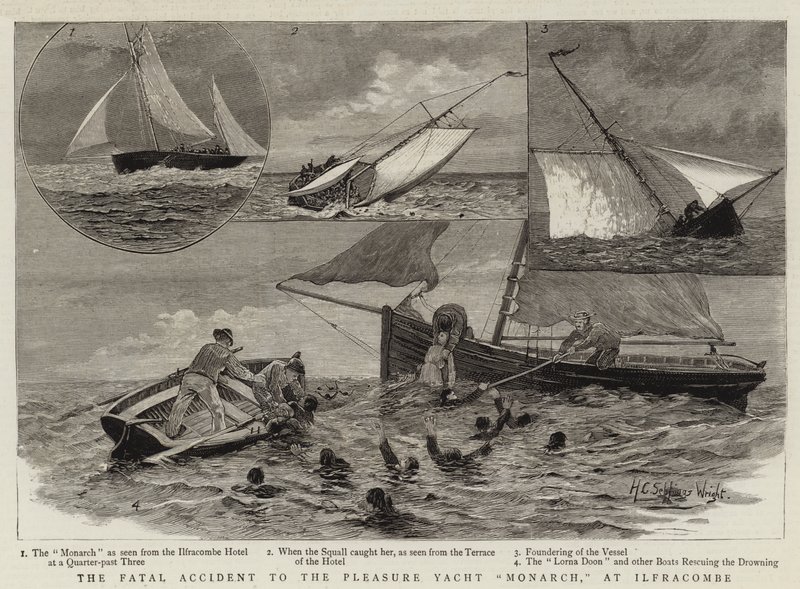 The Fatal Accident to the Pleasure Yacht Monarch, at Ilfracombe by Henry Charles Seppings Wright
