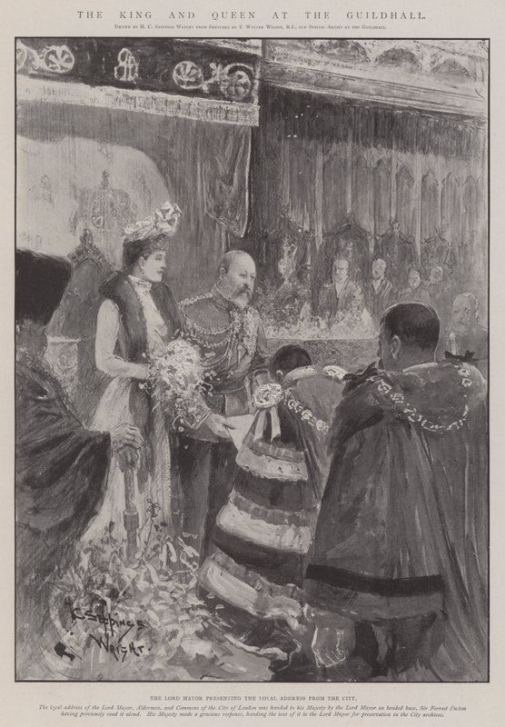 The King and Queen at the Guildhall by Henry Charles Seppings Wright