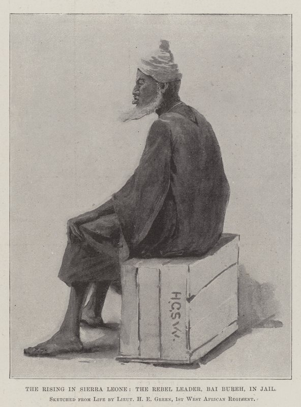 The Rising in Sierra Leone, the Rebel Leader, Bai Bureh, in Jail by Henry Charles Seppings Wright