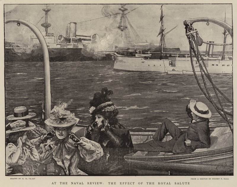 At the Naval Review, the Effect of the Royal Salute by Henry Marriott Paget