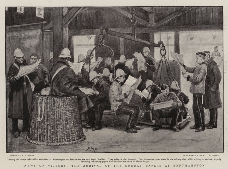 News of Victory, the Arrival of the Sunday Papers at Southampton by Henry Marriott Paget